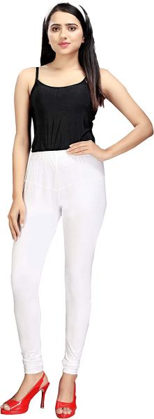 Comfort Wear Solid Regular Fit Chudidar Leggings for Girls & Women's | 4 Way Stretchable Leggings (Pack of 1)white