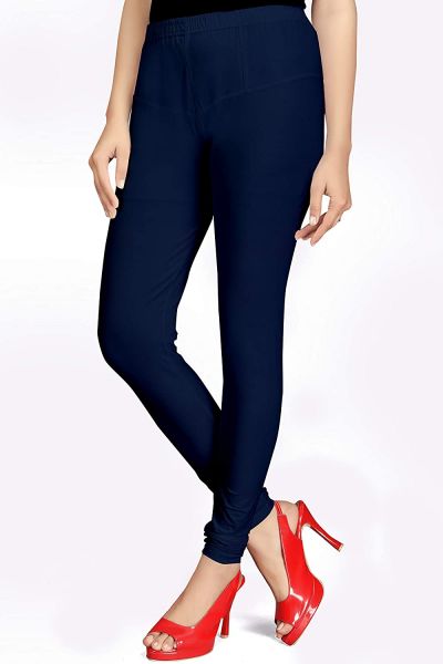 Comfort Wear Solid Regular Fit Chudidar Leggings for Girls & Women's | 4 Way Stretchable Leggings (Pack of 1)navy