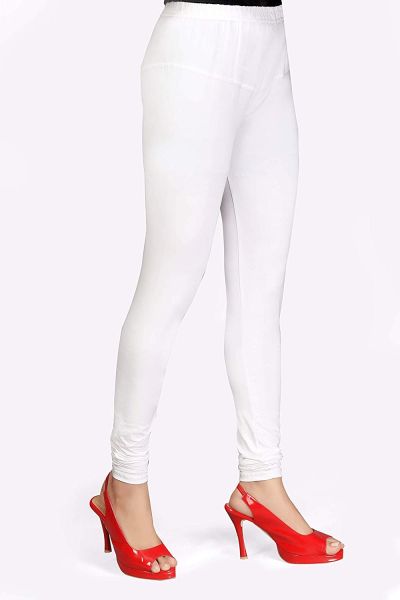 Comfort Wear Solid Regular Fit Chudidar Leggings for Girls & Women's | 4 Way Stretchable Leggings (Pack of 1)white