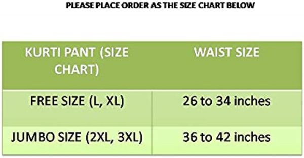 Comfort Wear Women's Regular fit Solid Kurti Pants with One Front Pocket (Pack of 1)white