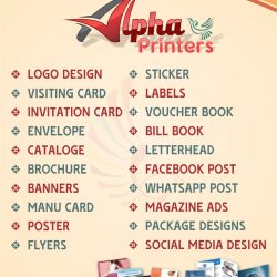 All type of designing & printing services 