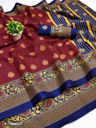 Soft Lichi Silk Printed Sarees with Blouse Piece