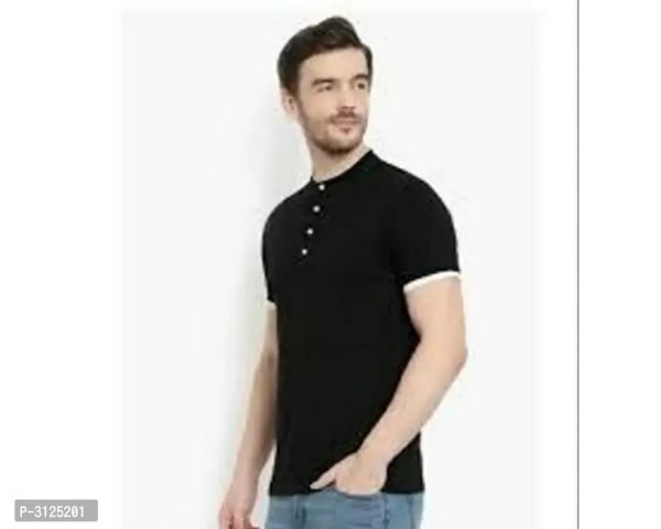 Mens Trendy Solid Cotton Mandarin tshirts