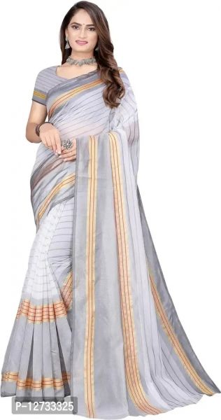 Stylish Fancy Cotton Silk Saree With Blouse Piece For Women Pack Of 1