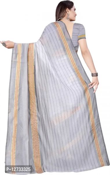 Stylish Fancy Cotton Silk Saree With Blouse Piece For Women Pack Of 1