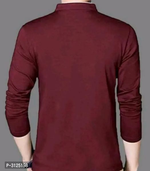 Mens Trendy Solid Cotton Mandarin t-shirt