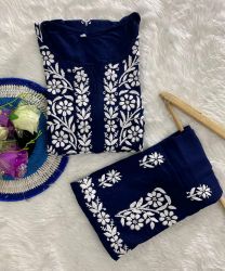 CHIKANKARI KURTI WITH PALAZZO SET
