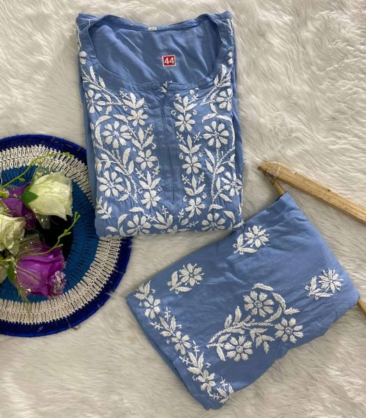 CHIKANKARI KURTI WITH PALAZZO SET