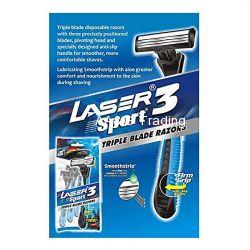 Laser Sport 3 Triple Blade Disposable Razor (Pack of 5)
