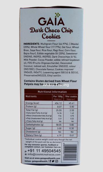 Gaia Dark Choco Chip Cookies (200 g)