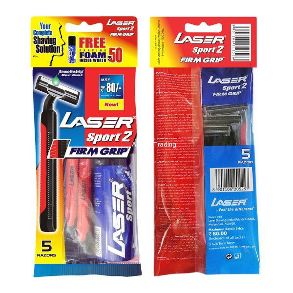 Laser Sport Firm Grip Razor (Pack of 5)