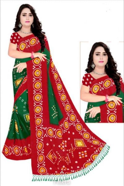 bandhej fancy chunri printed saree