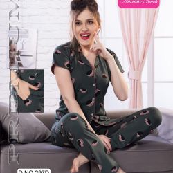 Front Open Night Suit Cotton Hosiery Primum Quality 