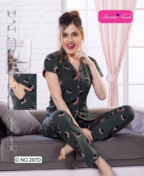 Front Open Night Suit Cotton Hosiery Primum Quality 