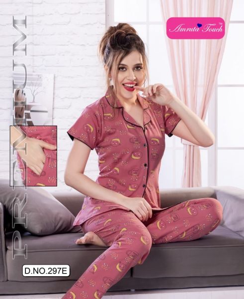 Front Open Night Suit Cotton Hosiery Primum Quality 