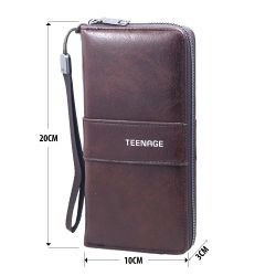 TEENAGE Women's PU Leather Stylish Ladies Wallet with Zip Pocket, Multiple Card Holders and Phone Zip Pocket (Bliss Brown)