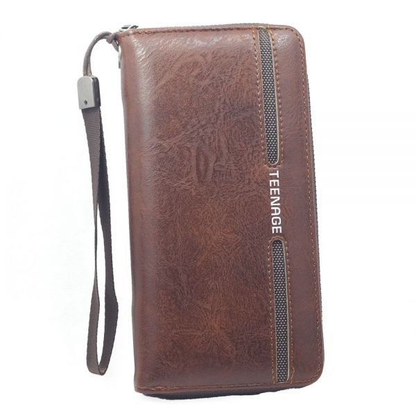 TEENAGE Women's PU Leather Stylish Ladies Wallet with Zip Pocket, Multiple Card Holders and Phone Zip Pocket (Bliss Brown)