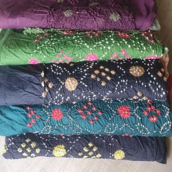 Satin cotton Bandhani Dress material 