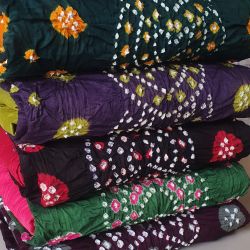 Export satin cotton Bandhani Dress material 