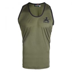 Sando Sleeveless T-Shirt Dark Green With Black Indian Army Print