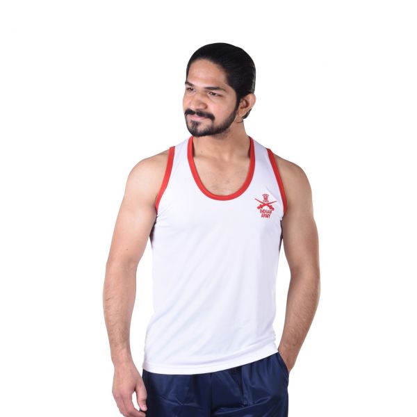 Sando Sleeveless T-Shirt With Indian Army Print