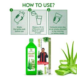Pharma Science Aloe Vera Juice with Pulp Rejuvenates Skin and Hair Zero Added Sugar-1000 ml