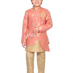 Self printed sherwani with pants