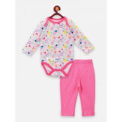 Soft cotton printed Romper with pants