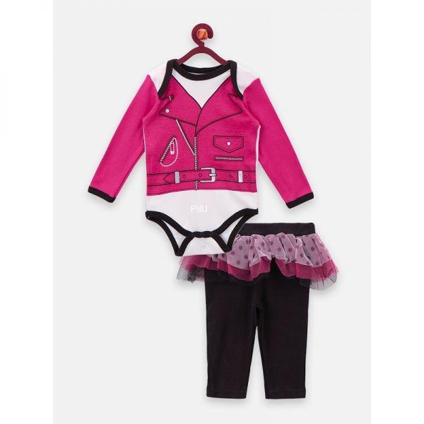 Soft cotton printed Romper with pants