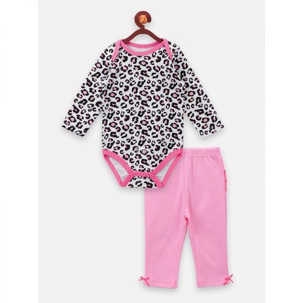 Soft cotton printed Romper with pants