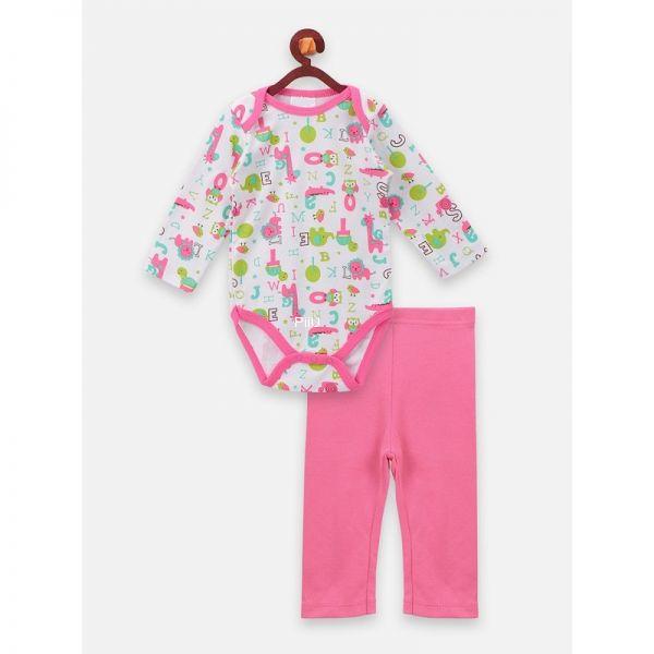 Soft cotton printed Romper with pants