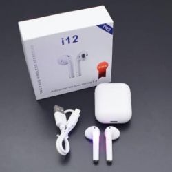i12 TWS Bluetooth Bluetooth Headset  (WHITE, True Wireless)