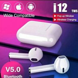 i12 TWS Bluetooth Bluetooth Headset  (WHITE, True Wireless)