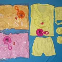 Casual wear parkar cotton sleevless newborn baby dress 6pcs set 