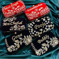 Embroidered clutch 
