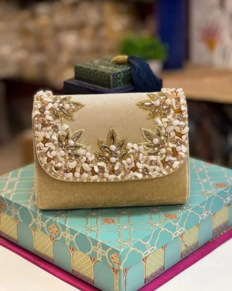 Hand Embroidered Work Clutch 