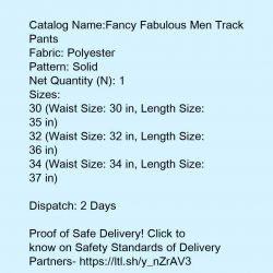 FNF Black Solid Ankle Length Slim Fit Men's Track Pant Name: FNF Black Solid Ankle Length Slim Fit Men's Track Pant Fabric: Polyester Pattern: Solid Net Quantity (N): 1 Sizes:  30 (Waist Size: 30 in, Length Size: 35 in)  32 (Waist Size: 32 in, Length Size: 36 in)  34 (Wn) 