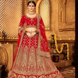 Maya Bridal Lehenga Choli red