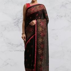 Embroidered Jute Silk Saree