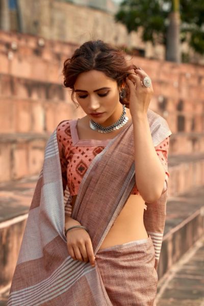 Abhirupi linen Silk saree
