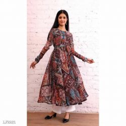 : *digital anarkali kurti with pant*