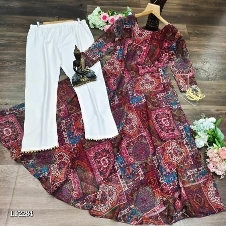 : *digital anarkali kurti with pant*