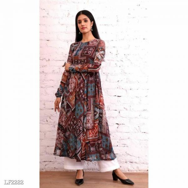 : *digital anarkali kurti with pant*