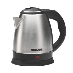  Borosil Rio 1.5 L Electric Kettle, Stainless Steel Inner Body, Boil Water For Tea, Coffee, Soup, Silver