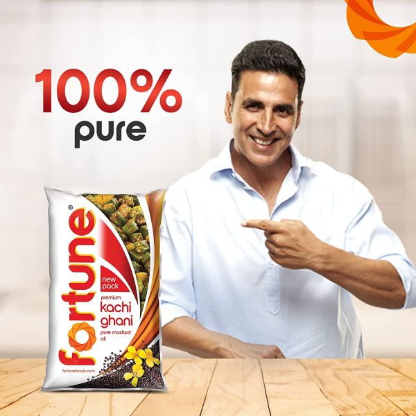 Fortune Premium Kachi Ghani Pure Mustard Oil, 1 tr Pouch