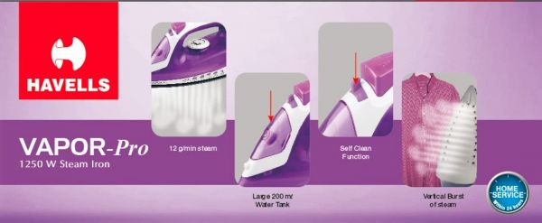 Havells Vapor Pro 1250 watt Steam Iron (Purple)