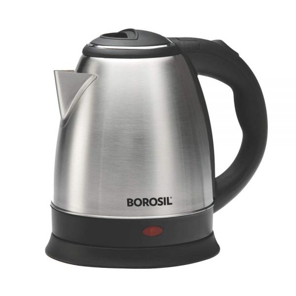  Borosil Rio 1.5 L Electric Kettle, Stainless Steel Inner Body, Boil Water For Tea, Coffee, Soup, Silver