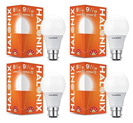 Halonix Astron Plus B22 9-Watt LED Bulb (Cool White) - Pack of 4