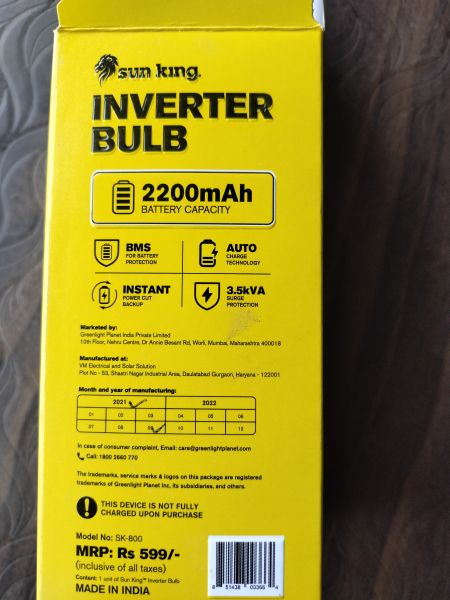 Sun king 9w inverter bulb