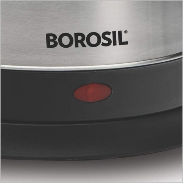  Borosil Rio 1.5 L Electric Kettle, Stainless Steel Inner Body, Boil Water For Tea, Coffee, Soup, Silver